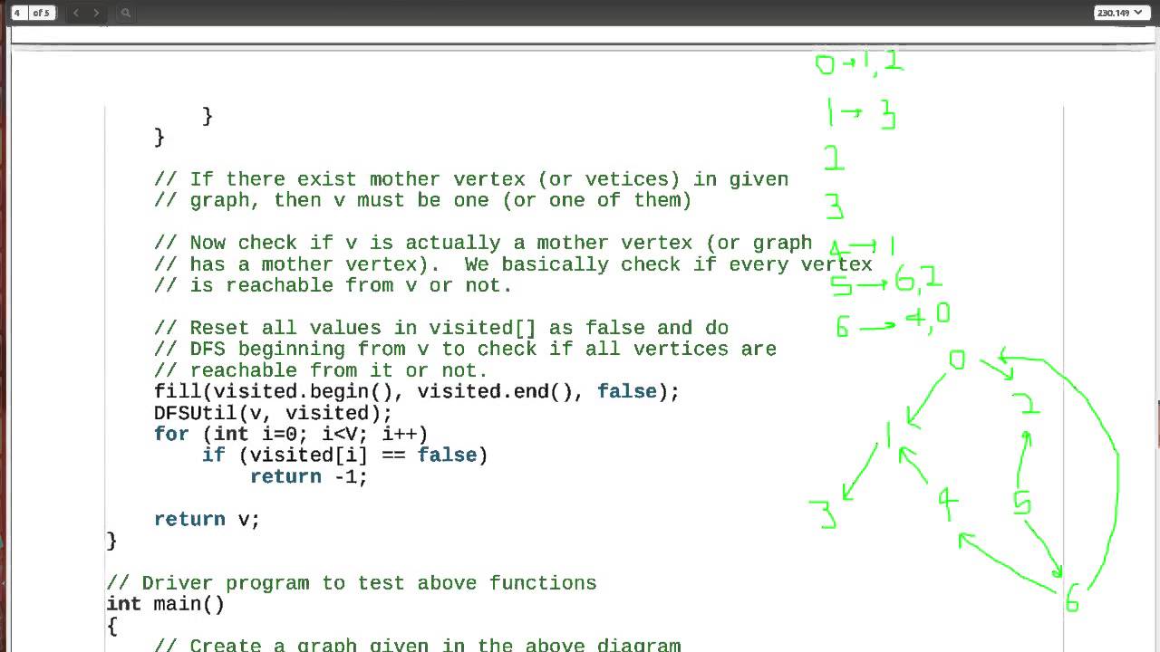 Find a Mother Vertex in a Graph | GeeksforGeeks