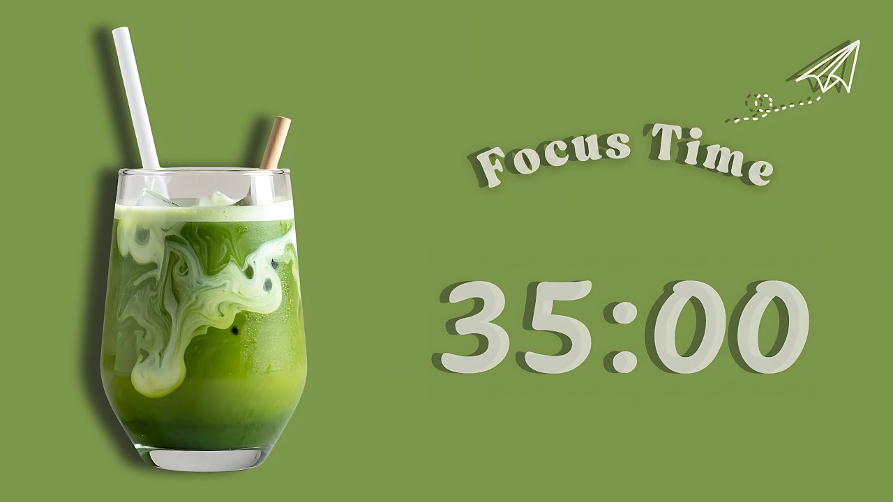 4-Hour 35/5 Pomodoro Timer |🍵 Matcha Study Session with Lofi Music | Study With Me | Deep Focus