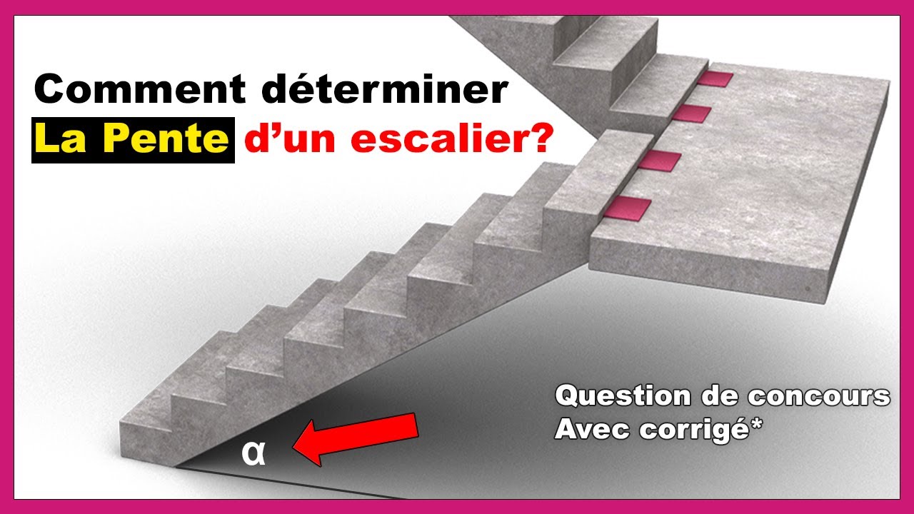 Comment déterminer la pente d'un escalier ? (Exercice corrigé)
