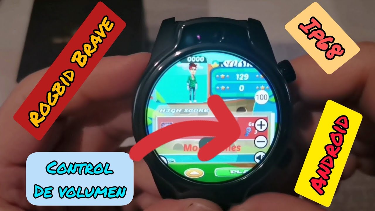 ROGBID BRAVE 4G LTE-WiFi-3GB-32GB-Android-IP68-Reloj smartwatch- Control de volumen y brillo,Español