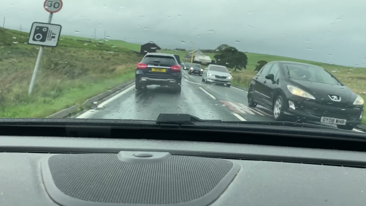 Dash Cam Footage B6232 Grane Road Haslingden to Blackburn Bee Hive Wet and Raining 19/09/2023