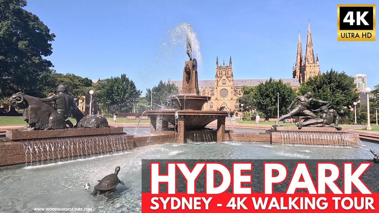 Hyde Park Sydney 4K Walking Tour | Sydney Australia | ANZAC Memorial | Archibald Fountain | OZ Tour