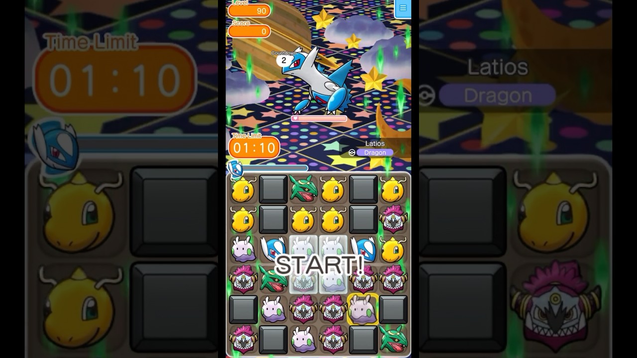 Pok&eacute;mon Shuffle Mobile ポケとる2023 | Latios EB level 90 (skill swapper)(Whit items, because I'm newbie)