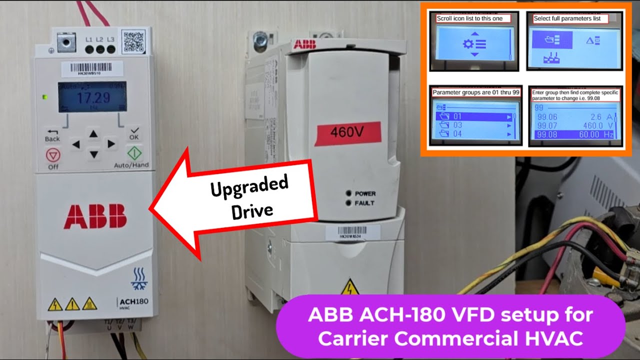 Carrier ABB ACH-180 VFD Parameter Setup [ASC-320 replacxement]