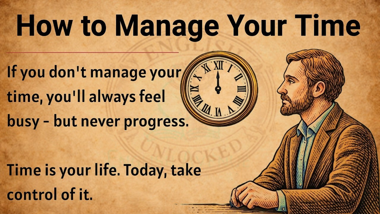 How to Manage Your Time -  10 Time Management Tips || Improve Your English Fluency ✅️