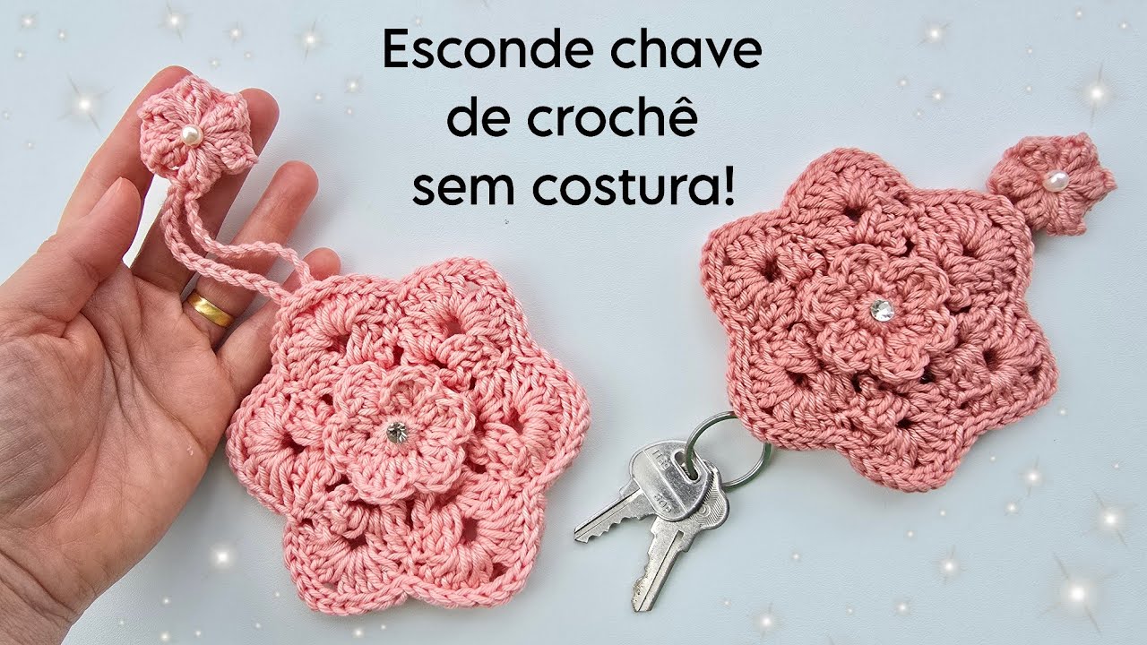 ESCONDE CHAVE DE CROCHÊ SEM COSTURA