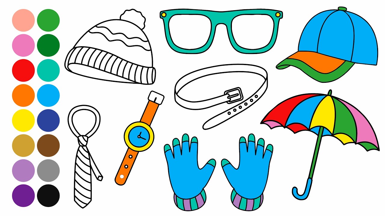 ACCESORIOS PARA NIÑOS aprender a dibujar y colorear para niños - Dibujos para niños