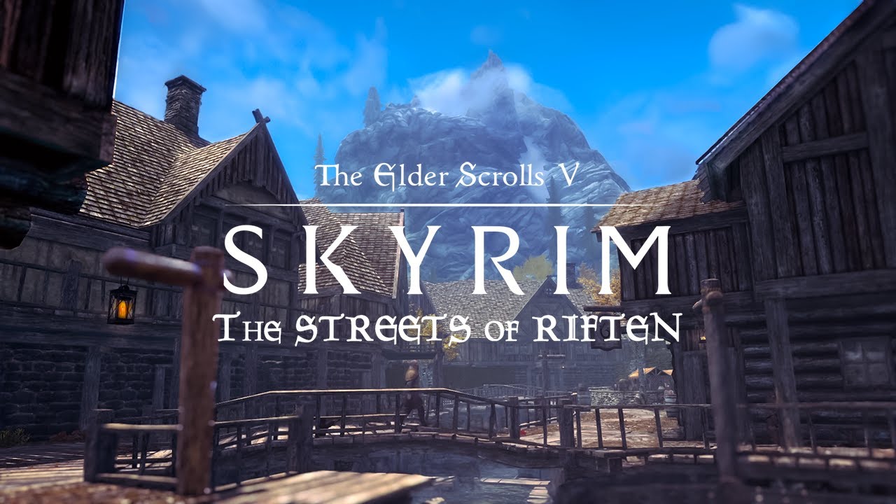 The Streets of Riften  - Skyrim Ambience | 1 Hour of the Ambient Town sounds, Wind and Nature