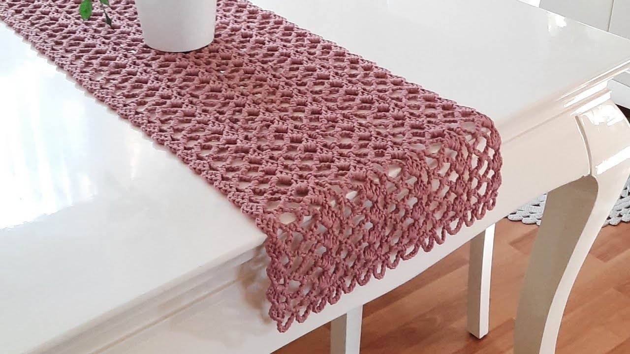 ÇOK KOLAY TIĞ  İŞİ RUNNER ÖRÜYORUZ  İP  YARNART MACRAME COTTON LUREX İP NM 4