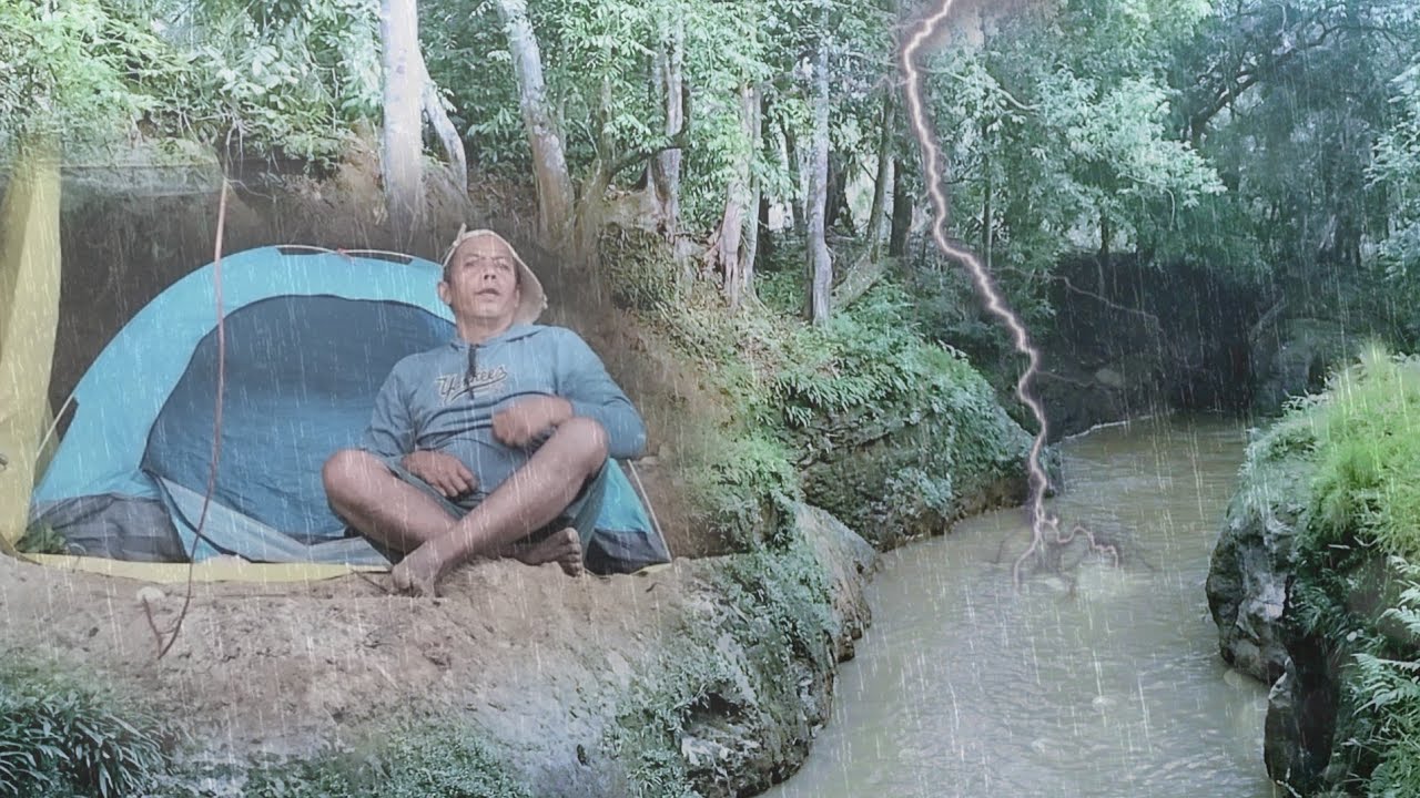 solo camping hujan deras tidur nyenyak di temani hujan deras sampai pagi