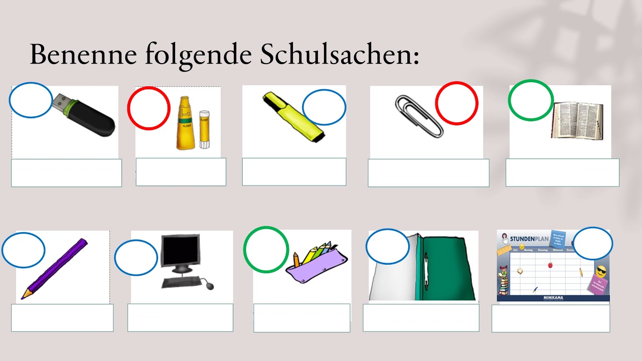 Das Schulmaterial