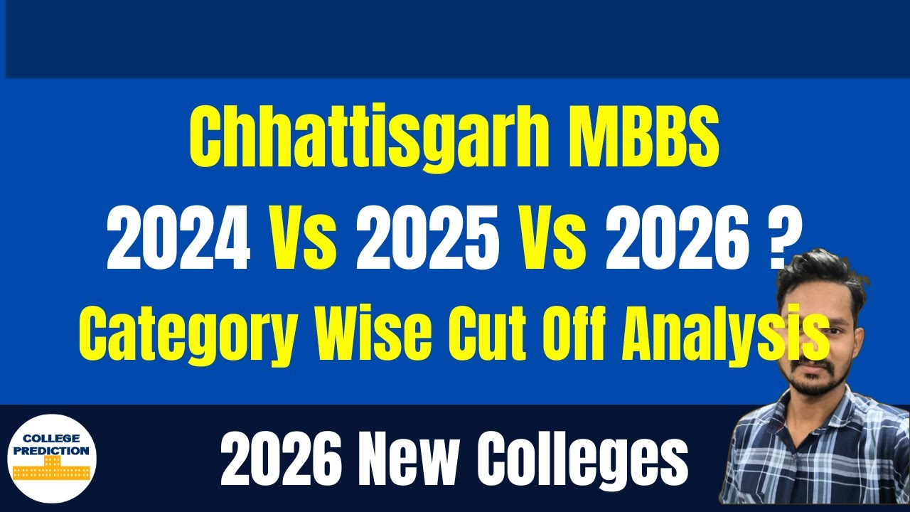 Chhattisgarh Govt Medical College NEET UG Cut Off 2026 vs 2025 Vs 2024 Category Wise. #neet #mbbs