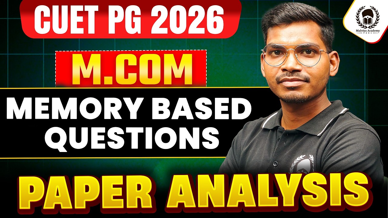 CUET PG 2026 M.Com Paper Analysis & Memory Based Question | Akash Sir