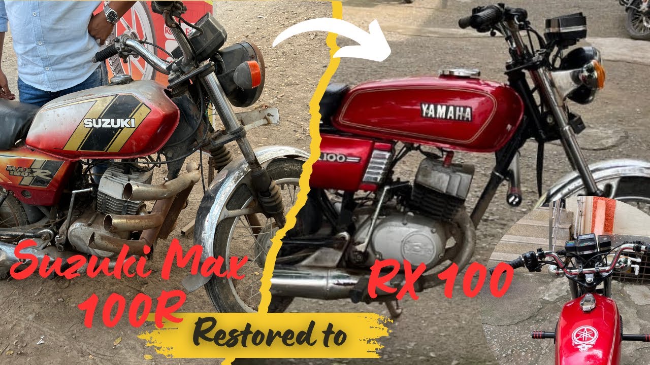 #Suzuki Max100 | Modified into | #Yamaha Rx100 Full Restoration Video | v3tejas