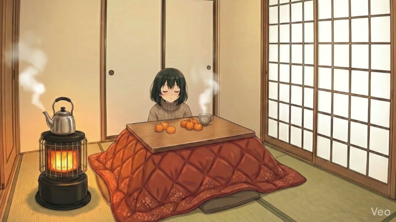 【睡眠用BGM】こたつの温もりに包まれて冬の夜にうとうとする静かな時間｜528Hz・安眠