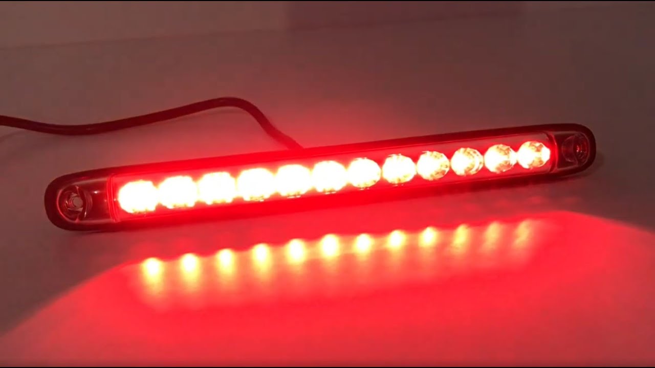 Lampa led zespolona pozycja stop czerwona cienka płaska małe wymiary przyczepka przyczepa 12v 24v