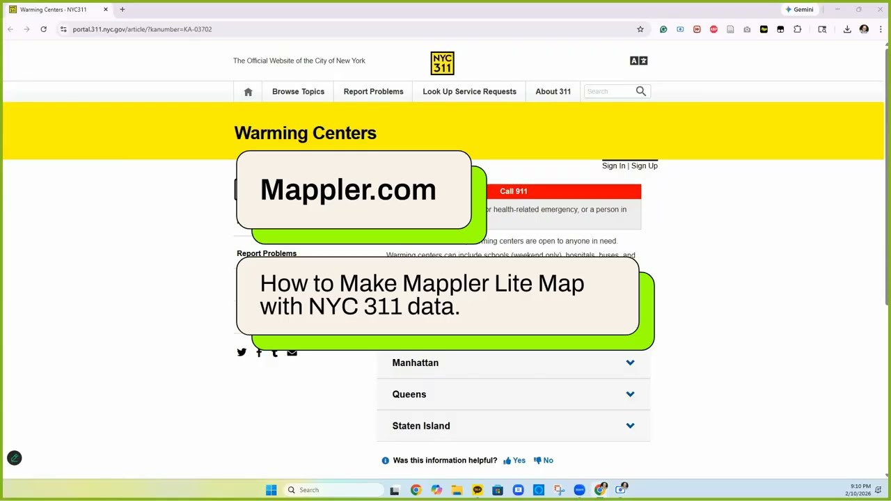 How to Make your Own Interactive Map:  NYC Warming Centers Example