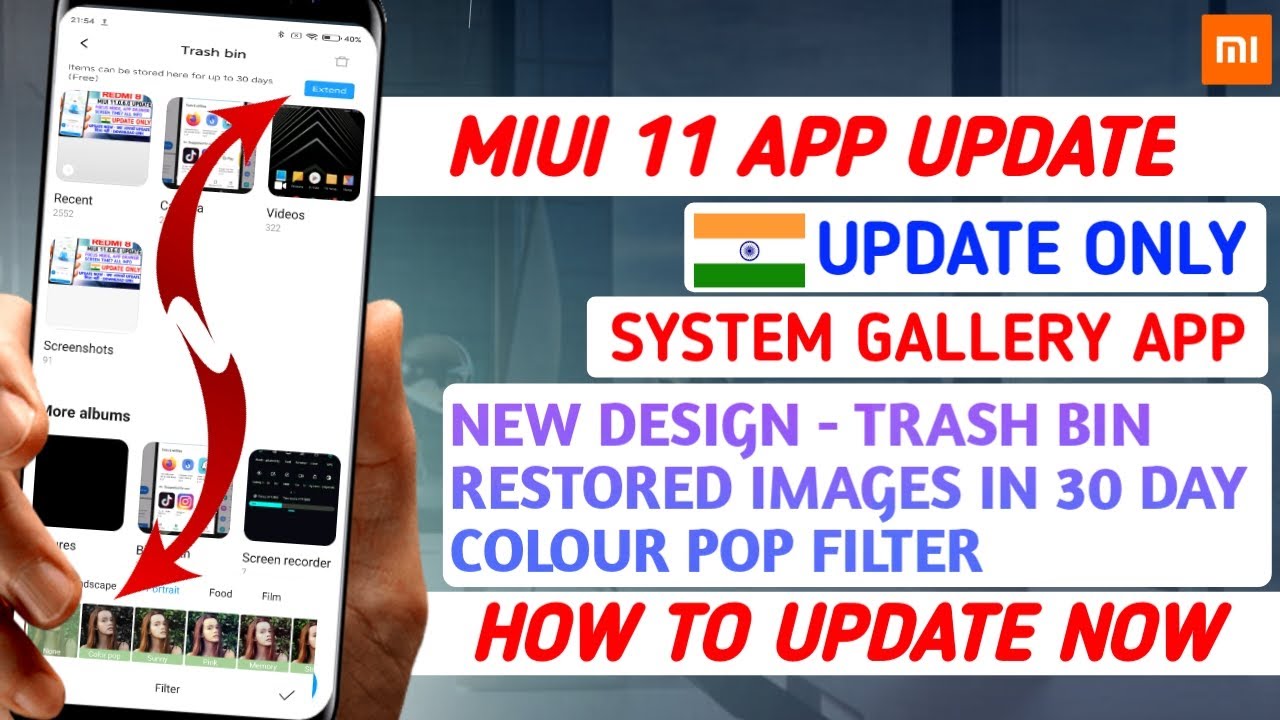 MIUI SYSTEM APP UPDATE | MIUI 11 GALLERY APP UPDATE WITH POP FILTER, NEW DESIGN LOCAL TRASH BIN