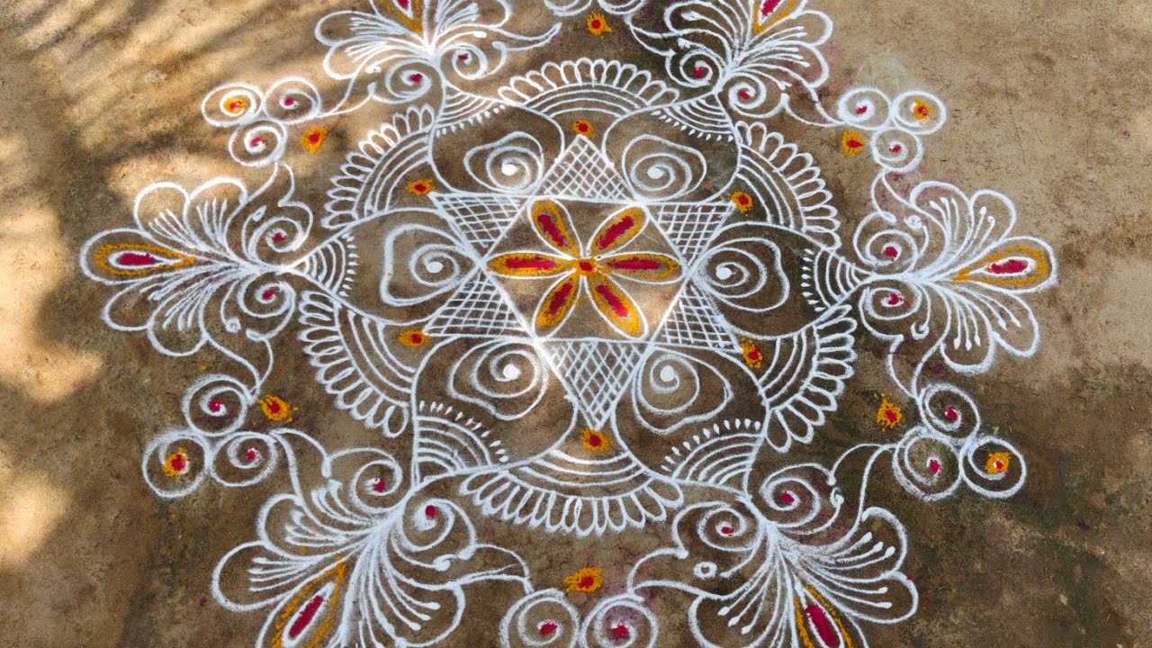 Design muggulu 🩵 subscribe #viral #rangoli #indianrangole #indianart #trending#muggulu#designrangoli