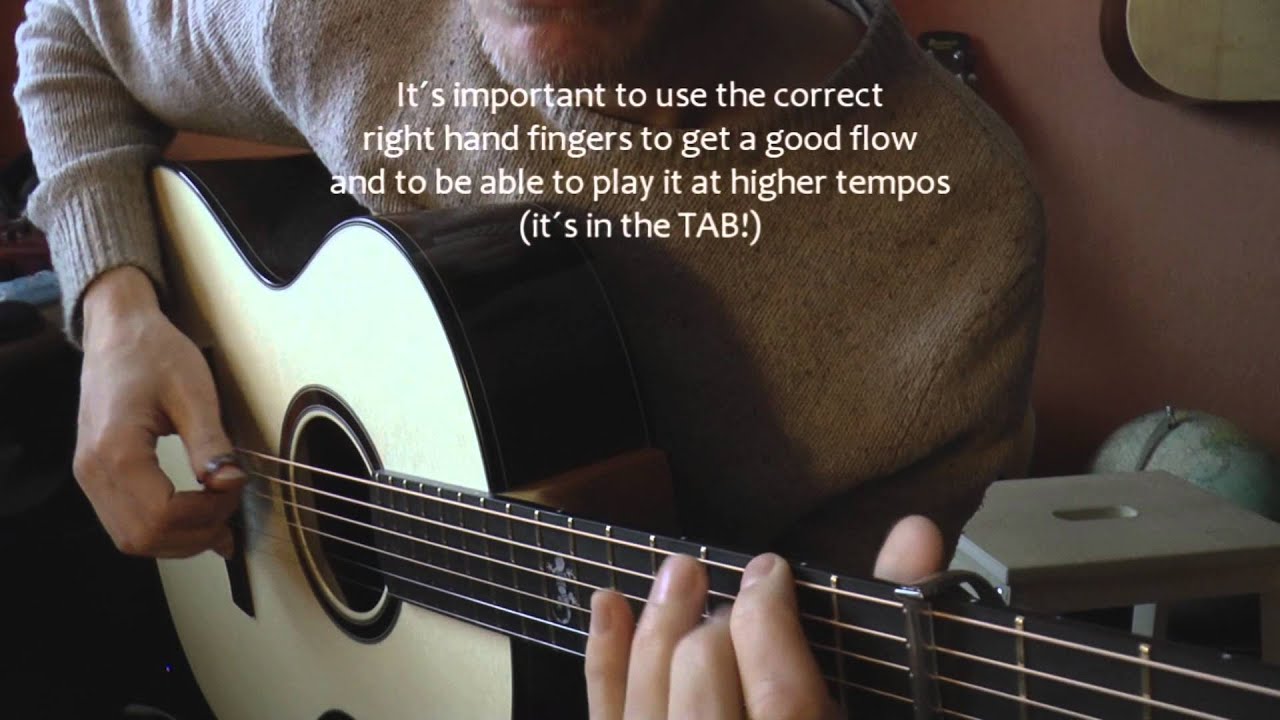 Banjo rolls for guitar in open G - free TAB