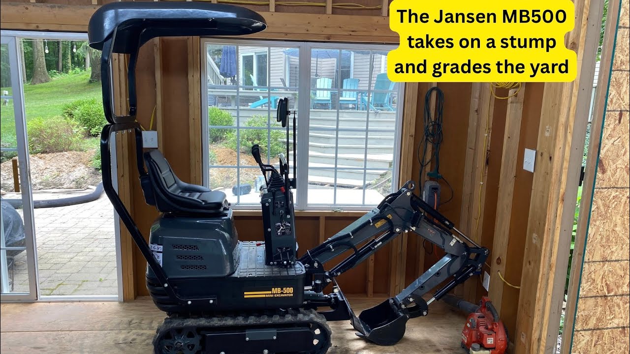 Jansen MB500 удаляет пень и подготавливает двор к посеву травы.