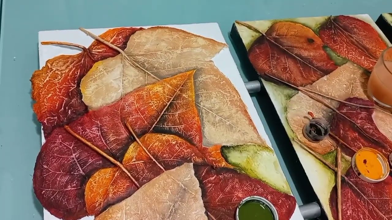 CUADRO DE HOJAS NATURALES SECAS 🍁🍂