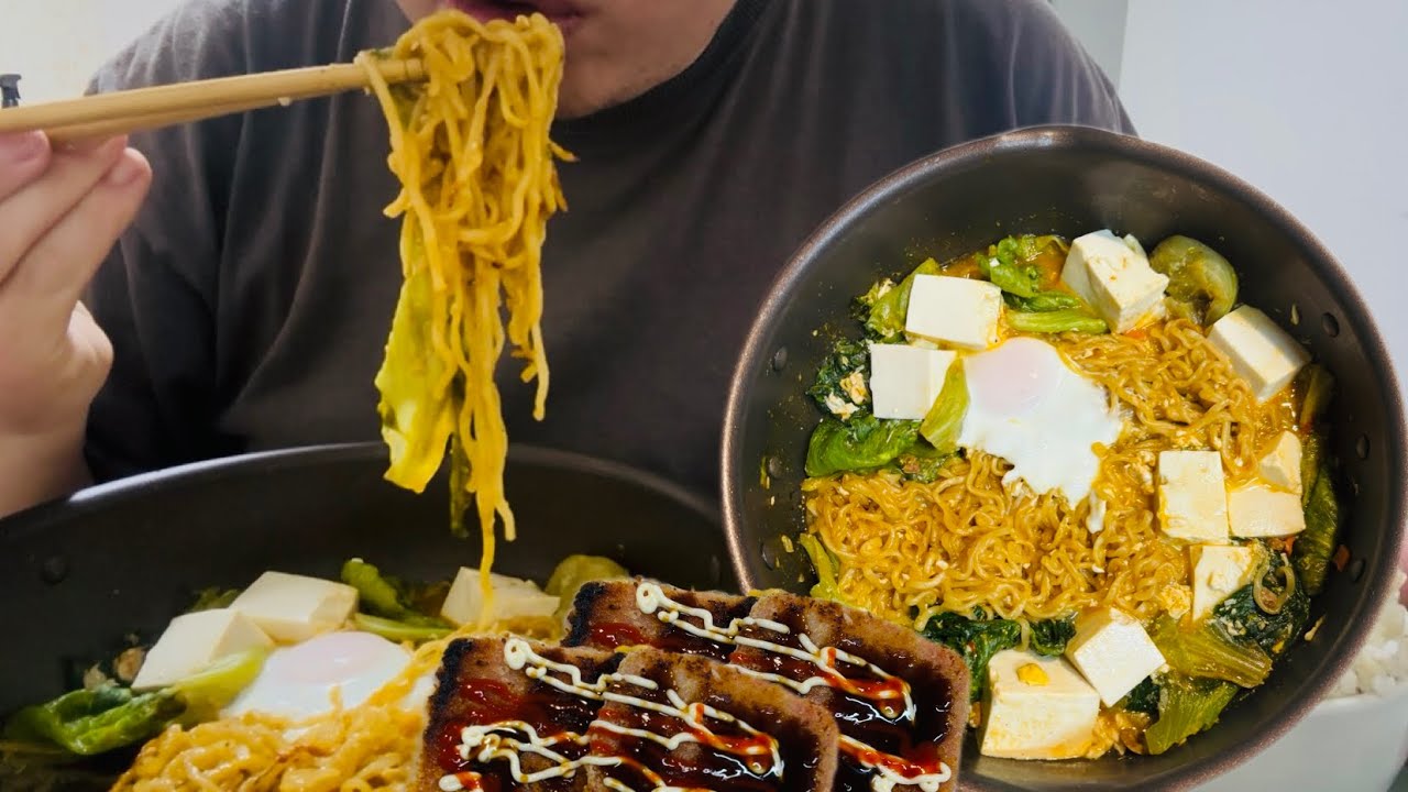 辛ラーメンアレンジ｜モッパン｜ASMR 咀嚼音｜MUKBANG