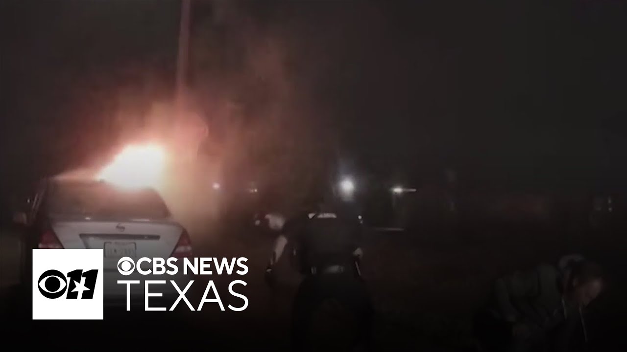 Blue Mound police save driver from burning car