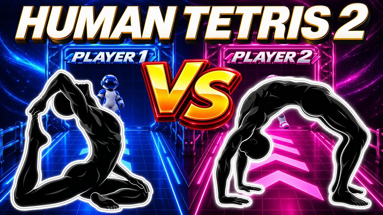HUMAN TETRIS PVP DUEL | 1 Player VS 2 Player | Couple's Test | Immersive Interactive Challenge