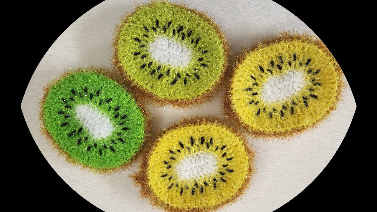 수세미뜨기/ 키위수세미  Crochet  Kiwi fruit dish scrubby