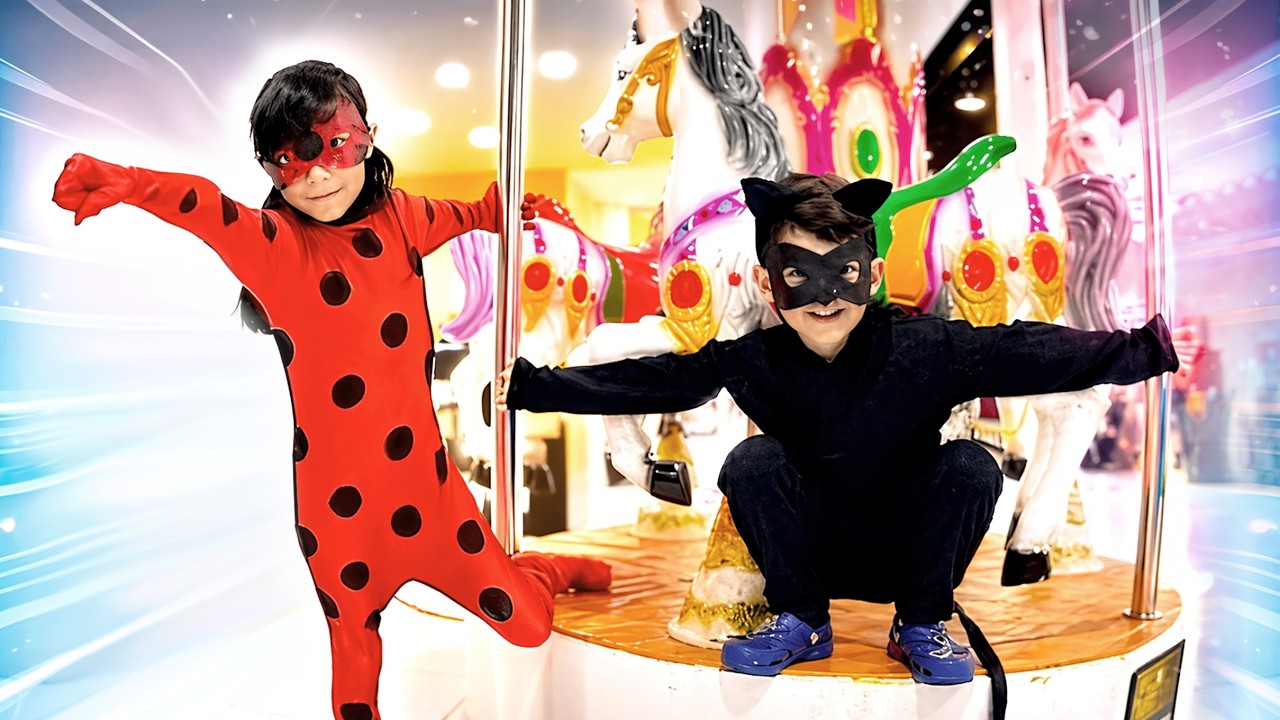 MIRACULOUS LADYBUG e CAT NOIR NO PARQUE DE DIVERSÕES ★ Muita Diversão e Aventuras Ft. CANAL DO DUDU