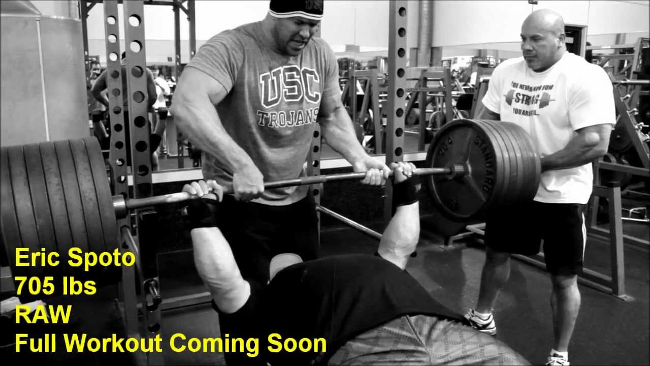 705 lbs RAW Bench Eric Spoto 9/24/12 | Full Bench Workout Coming Soon | Believe Media