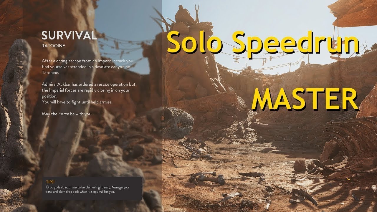 Star Wars Battlefront 2015 - Solo Survival on Tatooine (Master ANY%) - Speedrun [18:09]