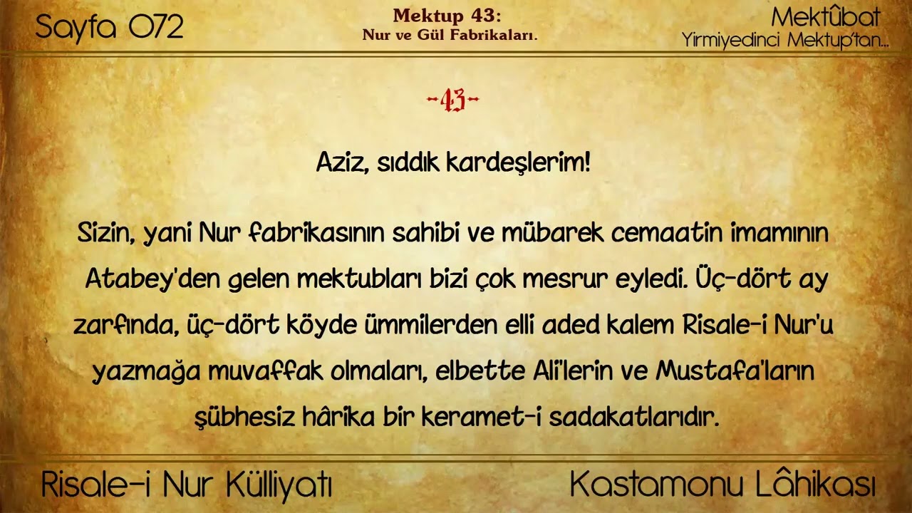 Mektuplar 40-50 (Bölüm 5) | Kastamonu Lâhikası | Risale-i Nur Külliyatı | Bediüzzaman Said Nursi