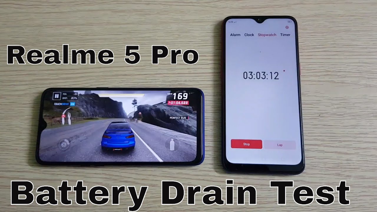 Realme 5 Pro Battery Drain Test (100-0%)