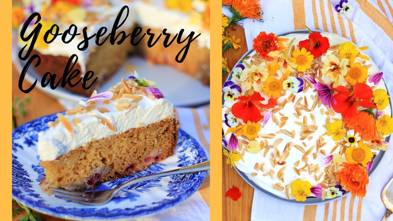 GOOSEBERRY ALMOND CREAM CAKE RECIPE | INTHEKITCHENWITHELISA
