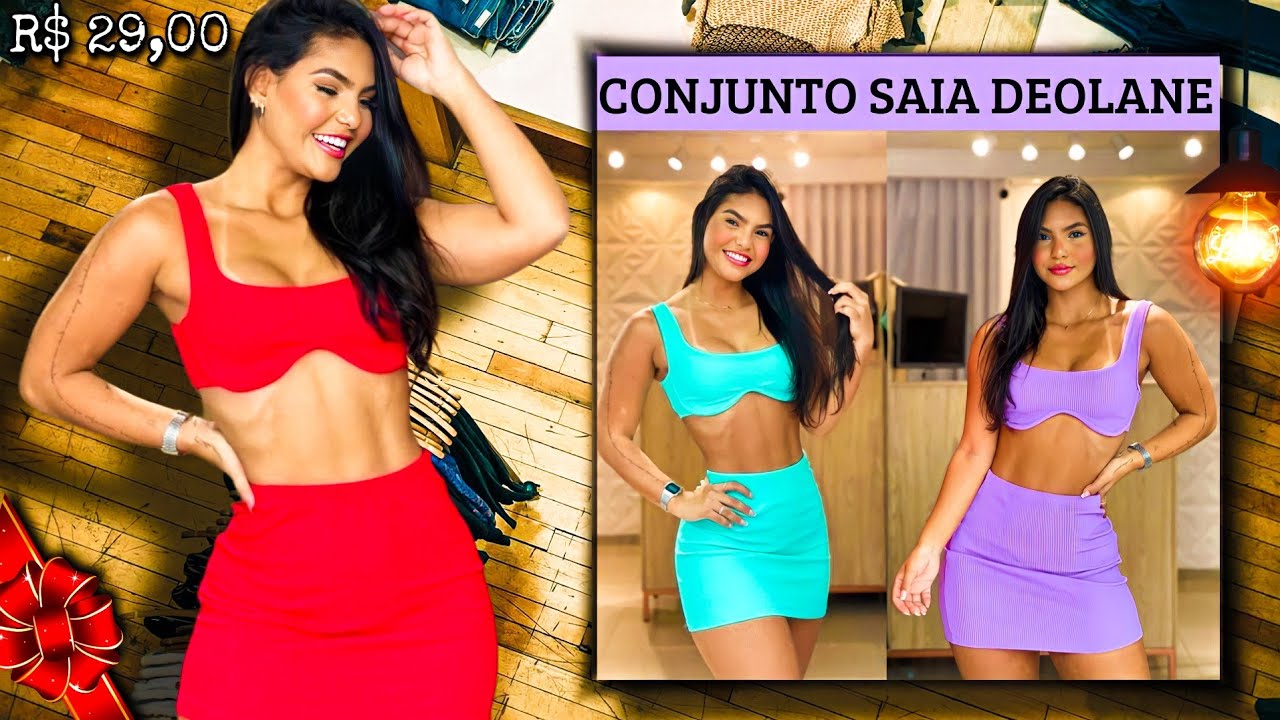 Conjunto Feminino Biker Cropped Com Bojo Sa&iacute;a Curta/ Malha Canelada Moda Gringa Blogueira!