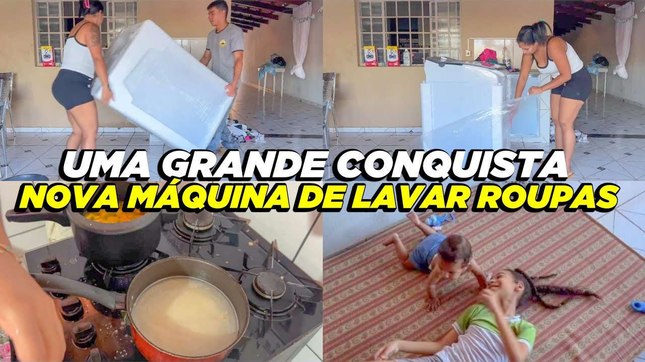 NOSSO LAR MERECE ESSA CONQUISTA ADEUS MÁQUINA ANTIGA QUE NÃO AGUENTAVA MAIS, AGORA TEMOS UMA GIGANTE