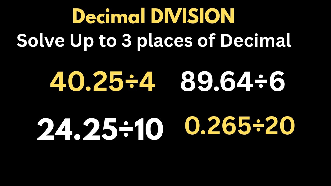 How to divide quikly decimal up to 3 places l \decimal divide kaisy krein \division of decimal