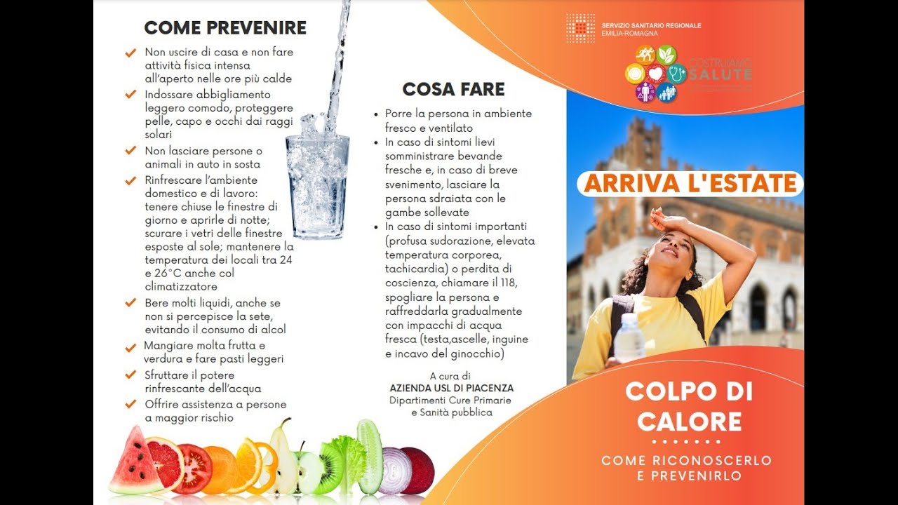 Emergenza caldo, l'Ausl di Piacenza intensifica le azioni a supporto dei cittadini