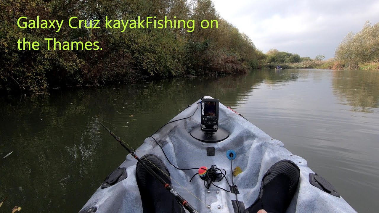 Kayak fishing on the Thames.