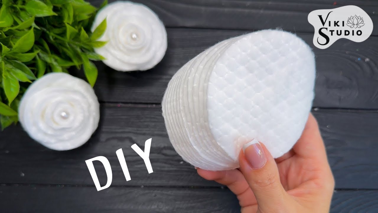 Easy Craft Idea! 💡DIY Cotton pads Flowers How to make Rose