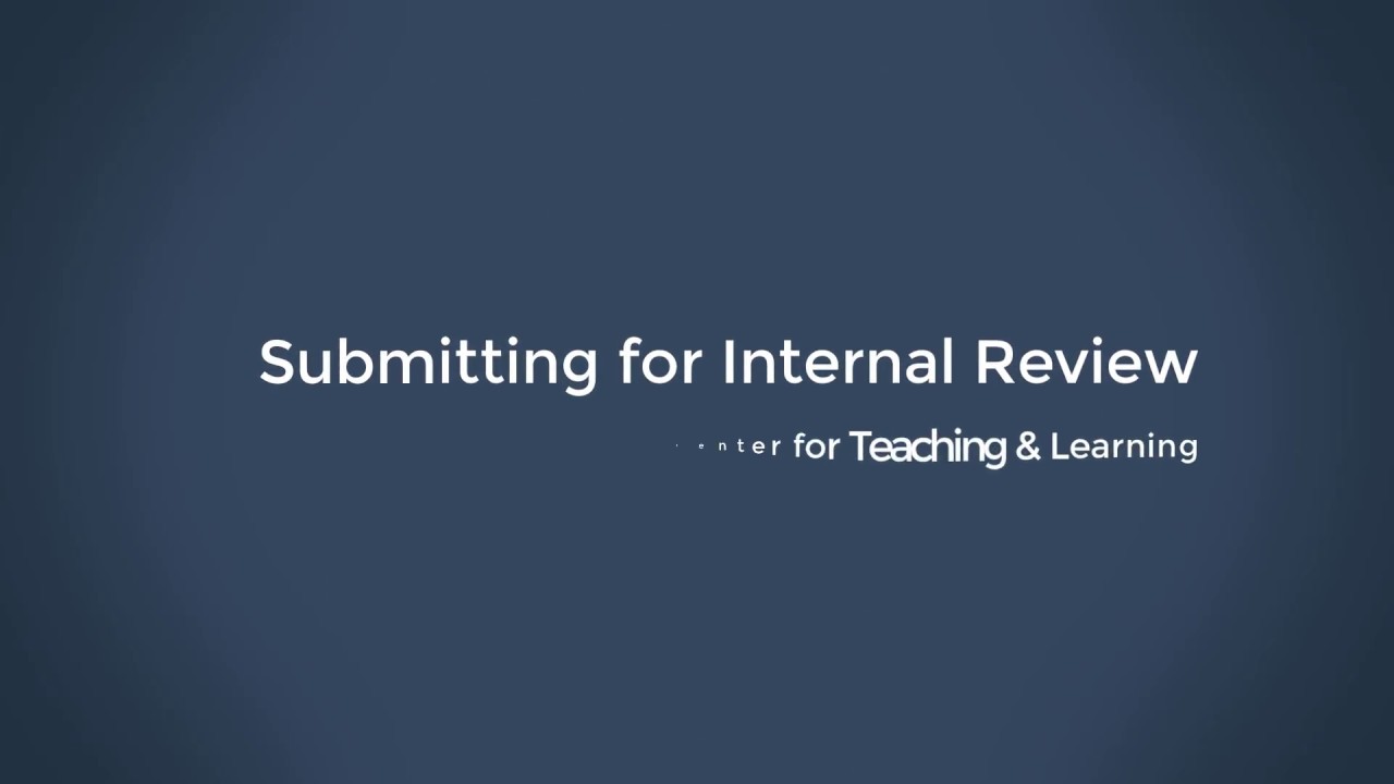 Internal Review Submission Instructions