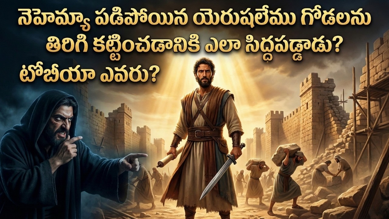 నెహెమ్యా పడిపోయిన యెరుషలేము గోడలను తిరిగి కట్టించడానికి ఎలా సిద్దపడ్డాడు? Nehemiah 1 to 5 #mcvtelugu