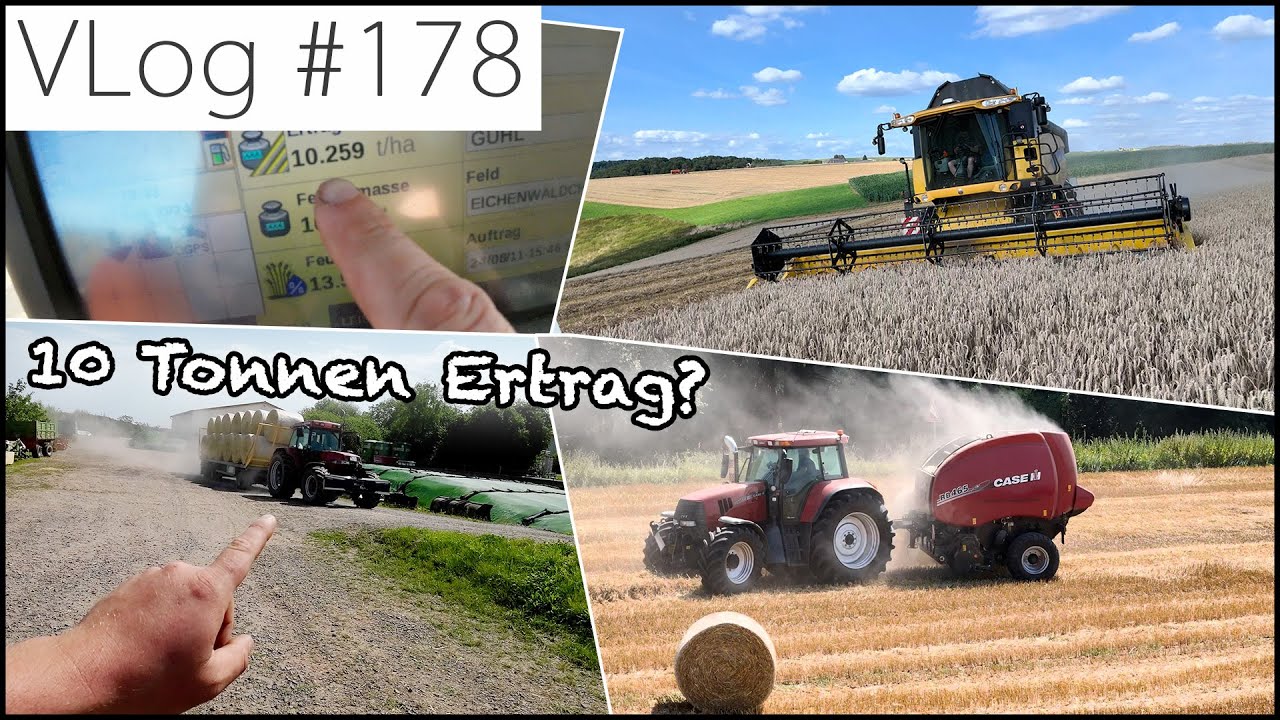 FarmVLOG#178: So lief die Ernte von Weizen, Triticale und Stroh