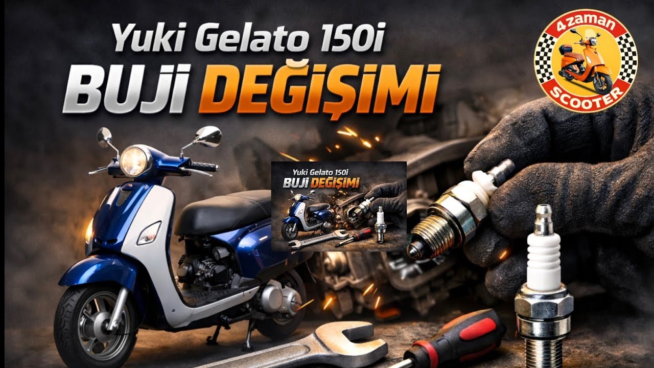 Yuki gelato 125vs150 buji değişimi #4zamanscooter #motorcycle #yukimotor #scooter #bike #buji 