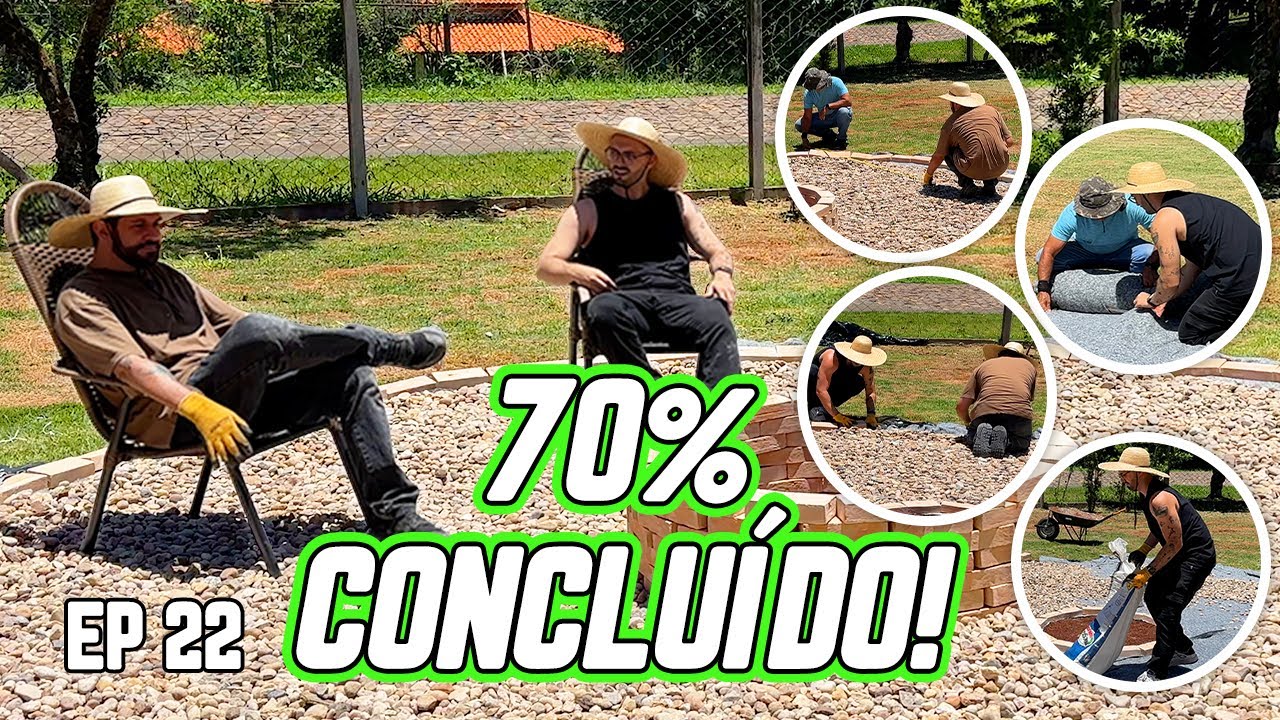 COLOCANDO AS PEDRAS NA NOSSA LAREIRA EXTERNA DA CH&Aacute;CARA