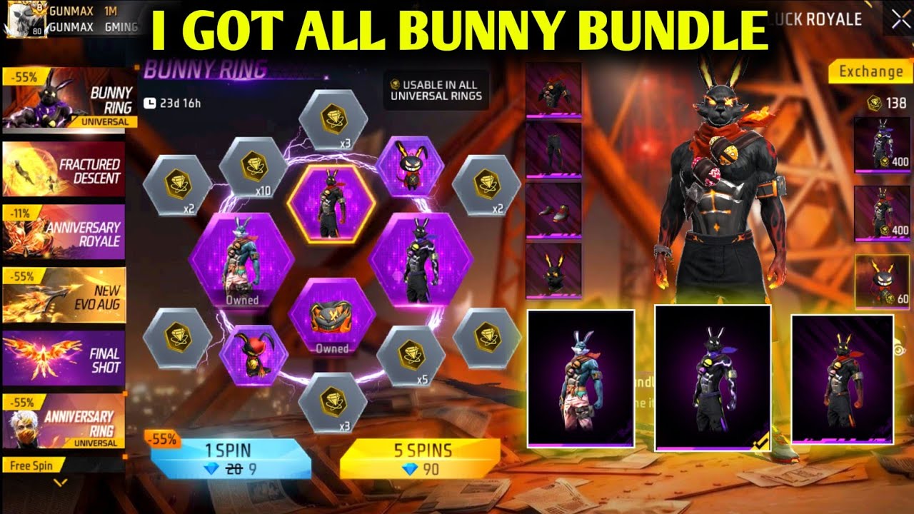 Bunny Ring Event - One Spin Trick🔥| Bunny Bundle Spin Free Fire | Free Fire New Event | Today Event 