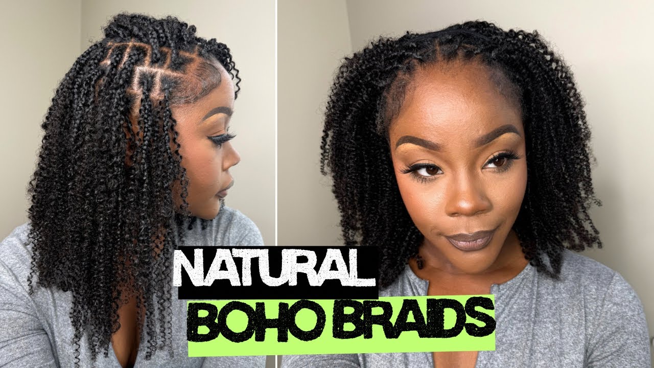 DIY Natural Boho Knotless Curly Braids | Isee Hair