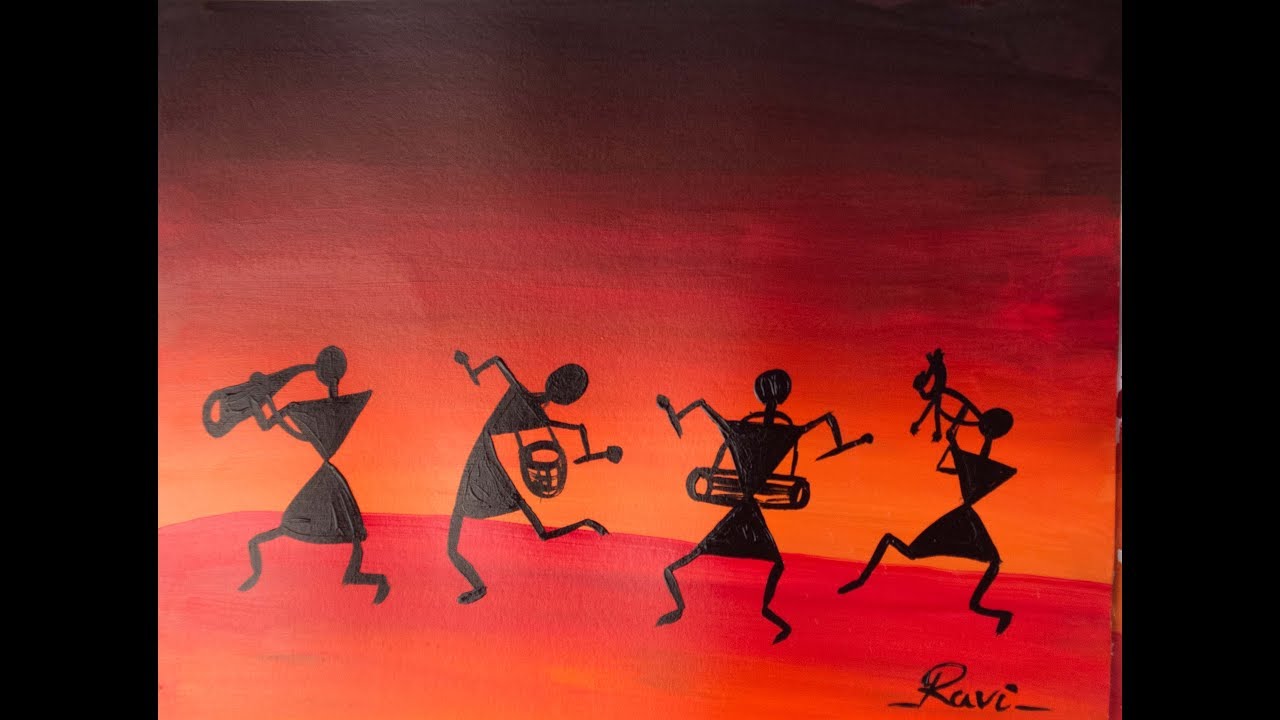 Warli Acrylic Painting